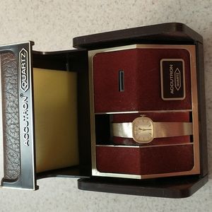 Bulova Accutron Quartz Gold Colored Watch